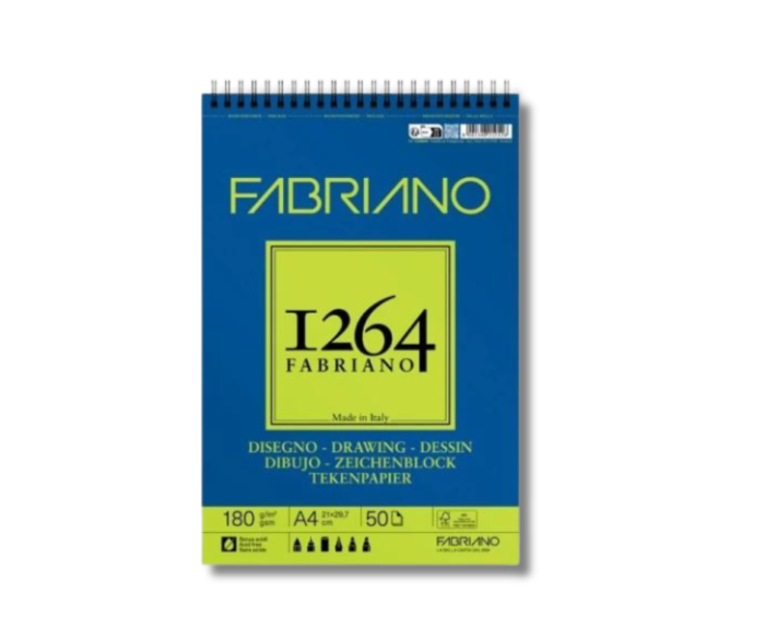 Album Da Disegno Spiralato A4 – 50 Fogli (100 Facciate) – Carta Bianca Spessa 120g, Perfetto Per Matite, Carboncino E Tecniche Miste